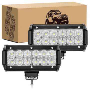2 Pcs 36W 6.5Inch 2520LM Flood LED Light Bar